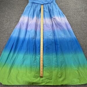 Taylor LOFT Ombre Maxi Dress Blue Green Sleeveless V-Neck Lined L